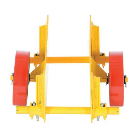 Vestil Yellow Adjustable Panel Dolly 1000 lb Capacity Poly-on-Steel Casters PLDL-ADJ-8PS